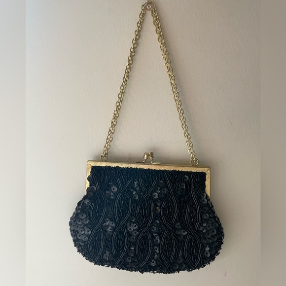 Beaded Hand Purse | Handmade | Gold Chain - Picture 5 of 16